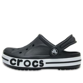 Crocs (PS) Küçük Crocs Outdoor Düz Topuklu Plaj Sporları Siyah Beyaz Sandalet “Siyah Beyaz” 205100-001