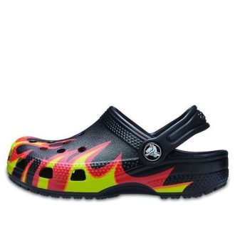 Crocs (PS) Klasik Alevde Izgaralı Terlik “Siyah Kırmızı Yeşil” 206629-0X9