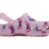 Crocs (PS) Klasik Clog Kelebek Desenli Açık Hava Düz Topuklu Spor Pembe Sandaletler 206414-6GD