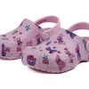 Crocs (PS) Klasik Clog Kelebek Desenli Açık Hava Düz Topuklu Spor Pembe Sandaletler 206414-6GD