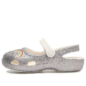 Crocs (PS) Outdoor Düz Topuklu Parlak Spor Gümüş Sandalet 206370-93R
