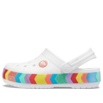 Crocs Rainbow Outdoor Beach Sports Büyük Çocuk Beyaz Sandaleti 207007-100