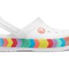 Crocs Rainbow Outdoor Beach Sports Büyük Çocuk Beyaz Sandaleti 207007-100