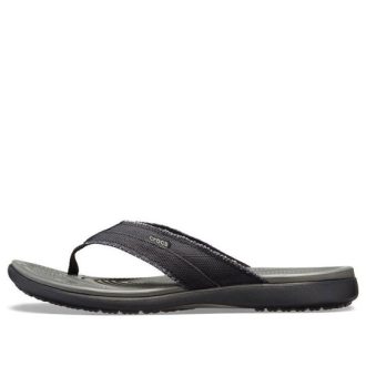 Crocs Santa Cruz Canvas Parmak Arası Terlikler “Siyah Gri” 205612-0DD
