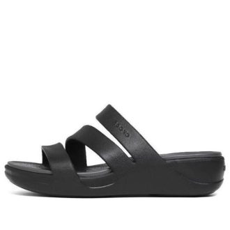 Crocs (WMNS) Boca Strappy Wedge Sandaletler “Siyah” 207434-001