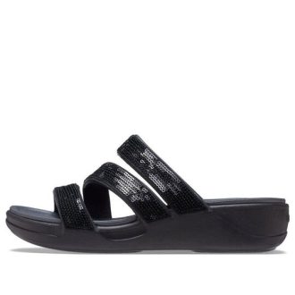 Crocs (WMNS) Boca Strappy Wedge Sandaletler “Siyah” 207645-001