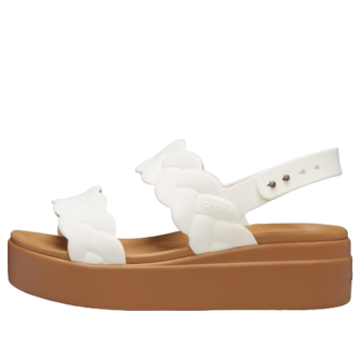 Crocs (WMNS) Brooklyn Dokuma Kamalı Sandaletler “Beyaz Kahverengi” 209977-0WV