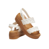 Crocs (WMNS) Brooklyn Dokuma Kamalı Sandaletler “Beyaz Kahverengi” 209977-0WV