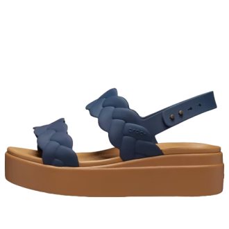 Crocs (WMNS) Brooklyn Dokuma Kamalı Sandaletler “Mavi Kahverengi” 209977-410
