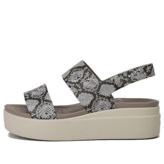 Crocs (WMNS) Brooklyn Kalın Tabanlı Günlük Sandaletler Gri 206453-93T