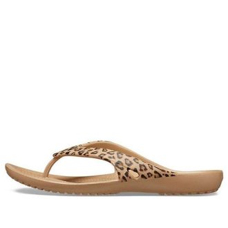Crocs (WMNS) Kadee ll Leopar Desenli Parmak Arası Terlik Kahverengi 206398-98R