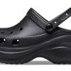 Crocs (WMNS) Küçük Balina Retro Crocs Kalın Tabanlı Siyah Sandaletler 206302-001