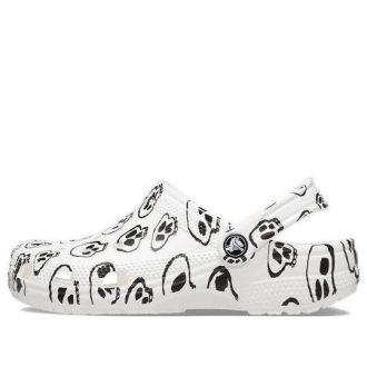 Crocs (WMNS) Klasik Kafatası Baskılı Ayakkabı “Beyaz Siyah” 208993-103