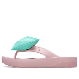 Crocs (WMNS) Klasik Platform Fiyonklu Parmak Arası Terlik “Pembe Teal” 210182-606