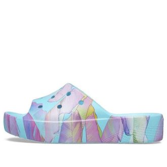 Crocs (WMNS) Klasik Platform Palmiye Desenli Terlik “Mavi Çok Renkli” 208607-4NQ