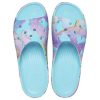 Crocs (WMNS) Klasik Platform Palmiye Desenli Terlik “Mavi Çok Renkli” 208607-4NQ
