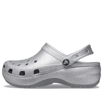 Crocs (WMNS) Klasik Platform Simli Tığ Ayakkabısı “Gümüş” 207241-040