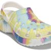 Crocs (WMNS) Klasik Tıkanıklık Bulutları Tie Dye Baskılı Hafif Rahat Spor Sandaletler Pembe Mavi 207151-94S