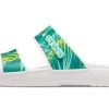 Crocs (WMNS) Klasik Tropikal Açık Hava Düz Topuklu Spor Terlikleri Beyaz Yeşil 207183-94S