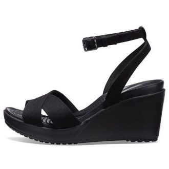 Crocs (WMNS) Leigh II Çapraz Askılı Bilekte Kamalı Sandaletler “Siyah” 204950-060