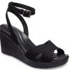 Crocs (WMNS) Leigh II Çapraz Askılı Bilekte Kamalı Sandaletler “Siyah” 204950-060