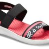 Crocs (WMNS) LiteRide Desenli Açık Burunlu Açık Ayakkabı Siyah Kırmızı Sandalet “Siyah Kırmızı” 205868-066