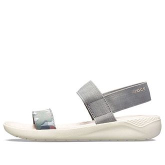 Crocs (WMNS) Literide Grafik Sandaletler “Gri” 205375-0E9
