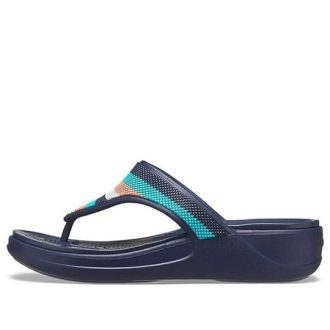 Crocs (WMNS) Monterey Boncuk Kayışı Kama “Koyu Mavi” 206641-4HQ