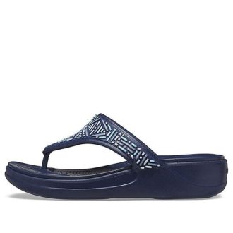 Crocs (WMNS) Monterey Boncuklu Parmak Arası Terlik Koyu Mavi 206851-410