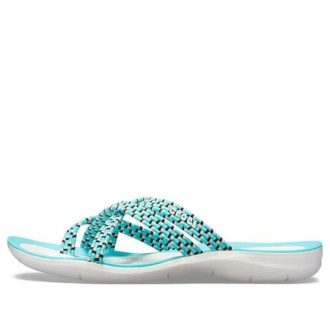 Crocs (WMNS) Örgü Parmak Arası Terlik Mavi Beyaz 205728-4DY