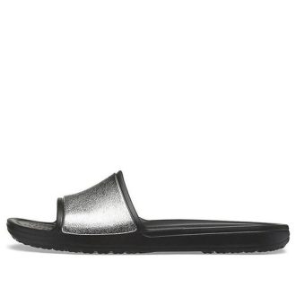 Crocs (WMNS) Sloane Shine Low Slide Flat Casual Siyah Gümüş Terlik “Siyah Gümüş” 206921-001