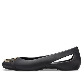 Crocs (WMNS) Sloane Süslemeli Düz Ayakkabılar “Siyah Altın” 206355-751