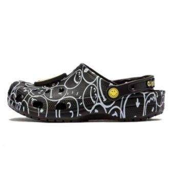 Crocs (WMNS) Smiley World Classic Clogs “Siyah Beyaz Sarı” 873137