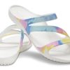Crocs (WMNS) Swiftwater Crocs Günlük Çok Renkli Tie Dye Sandaletler “Beyaz” 206894-928