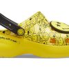 Crocs (WMNS) X Smiley Classic Clog Kalın Tabanlı Gülümseyen Yüz Bulutlu Sandaletler Sarı Siyah 207233-90H