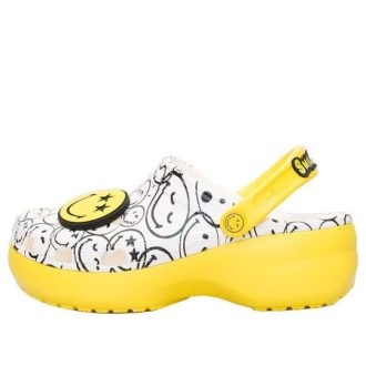 Crocs (WMNS) x Smiley World Charm Classic Platform Clugs “Yellow White” 207980-94S