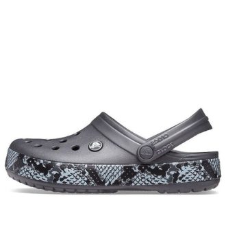Crocs (WMNS) Yılan Desenli Grafit Siyah Sandalet 206380-02W
