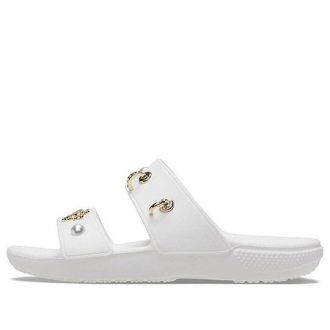 Crocs (WMNS) Yumuşak Tabanlı Rahat Açık Hava Düz Topuklu Spor Terlikleri Beyaz 207387-103