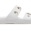 Crocs (WMNS) Yumuşak Tabanlı Rahat Açık Hava Düz Topuklu Spor Terlikleri Beyaz 207387-103